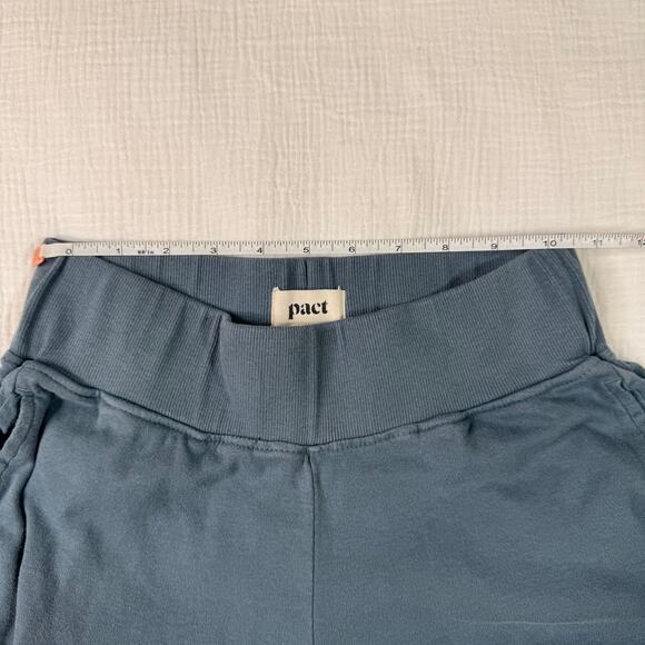 Pact Lounge Pants Blue Ribbed Waist Straight Leg Women’s Small Organic Cotton - Picture 11 of 16